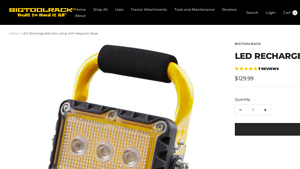 Big Tool Rack - LED Rechargeable Site Lamp