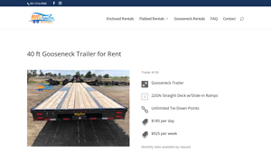 Big Trailer Rentals - Gooseneck Trailer 22GN
