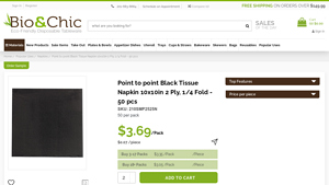Bio & Chic - Point to Point Black Tissue Napkin