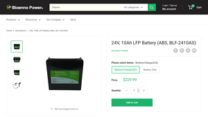 BioEnno Power - 24V 10Ah LiFePO4 Battery