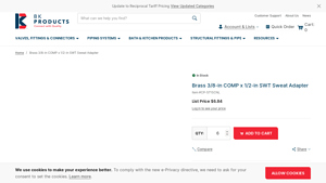 BK Products - Brass 3/8-in COMP x 1/2-in SWT Sweat Adapter
