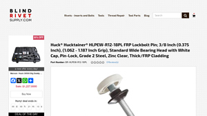 Huck - Hucktainer HLPEW-R12-18PL FRP Lockbolt Pin