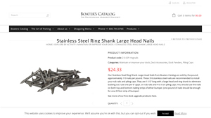 Boater's Catalog - Stainless Steel Ring Shank Nails