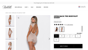 Bombshell Sportswear - Open Back Tee Bodysuit Short