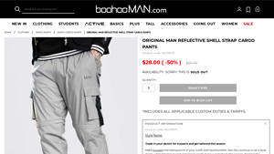 boohooMAN - Original Man Reflective Shell Strap Cargo Pants