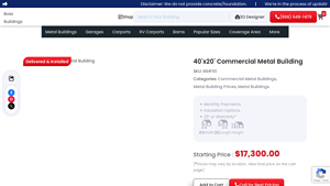 Boss Buildings - 40'x20' Commercial Metal Building