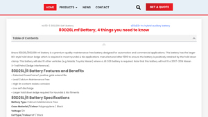 Brava Batteries - 80D26L mf Battery