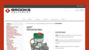 Brooks Equipment - Electric Gas Valve
