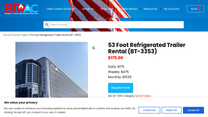 Btrac - 53 Foot Refrigerated Trailer Rental