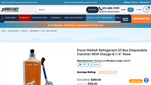 Refrigerant - Freon R404A Refrigerant 27.8oz Disposable Canister