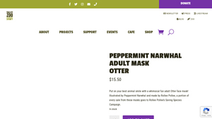 Peppermint Narwhal - Adult Otter Face Mask