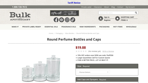 Bulk Apothecary - Round Perfume Bottles and Caps