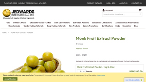 Bulk Natural Oils - Monk Fruit Extract Powder