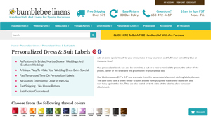 Bumblebee Linens - Monogrammed Dress Labels