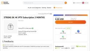 BuySellVouchers - STRONG 8K 4K IPTV Subscription