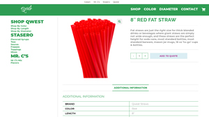 Qwest Straws - 8 Red Fat Straw