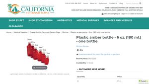 Calvet Supply - Plastic Amber Bottle