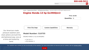 Honda - GX390 13 HP Engine Replacement
