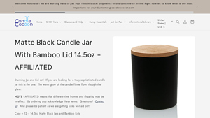 Candle Cocoon - Matte Black Candle Jar