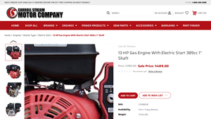 Carroll Stream - Rhino CS188ESB 13HP Electric Start