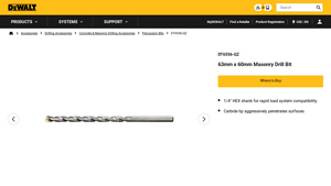 DEWALT - 63mm x 60mm Masonry Drill Bit