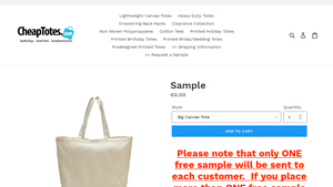 Cheap Totes - Free Sample Canvas Bags