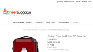 Cheer Luggage - Carbon Fiber Red Initial 20 Carry-on