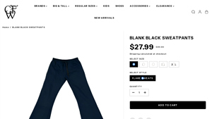 Citywide Fashions - Blank Black Sweatpants