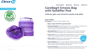 Cleanis - CareBag® Emesis Bag with Solidifier Pod