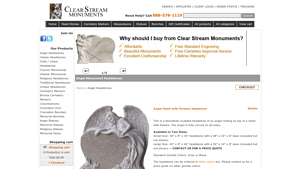 Clearstream Monuments - Weeping Angel Headstone