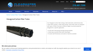 Clearwater Composites - Hexagonal Carbon Fiber Tubing