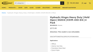 Closer Hinge - Hydraulic Hybrid Self-Closing Hinge K51M-450-D4