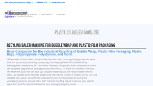 CMT Process Solutions - Recycling Baler Machine