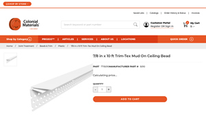 Trim-Tex - Mud On Ceiling Bead