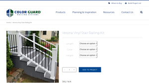 Color Guard - Verona Vinyl Stair Railing Kit