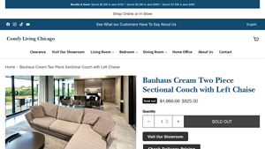 Bauhaus - Cream Two Piece Sectional Couch