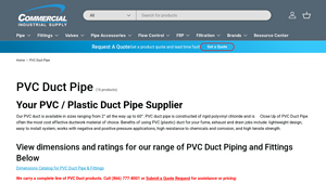 Commercial Industrial Supply - PVC Duct Pipe