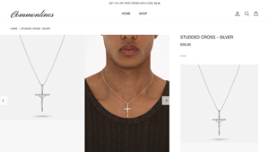 CommonLines - Studded Cross - Silver