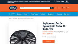 Concrete Pump Supply - Replacement Fan for Hydraulic Oil Cooler