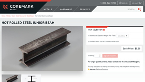 Core Mark Metals - Hot Rolled Steel Junior Beams