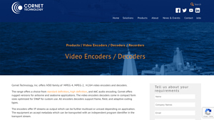 Cornet Technology - H.264 Video Encoders and Decoders