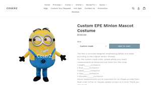 Coserz - Custom EPE Minion Mascot Costume