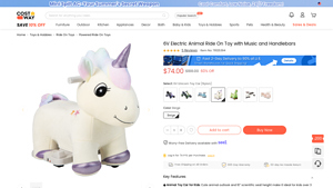 Costway - 6V Electric Animal Ride On Toy