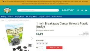 Country Brook Design - 1 Inch Breakaway Center Release Buckle
