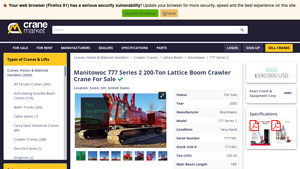 Manitowoc - 200-Ton Lattice Boom Crawler Crane