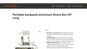 Crisson Gold Mine - Portable Backpack Aluminum Sluice Box 50 Long
