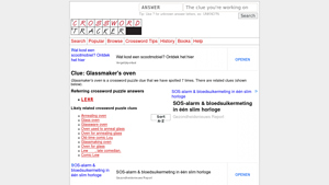 Crossword Tracker - Glassmaker's Oven Clue