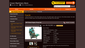 Crown Machinery Store - Pump Set - 5HP Diesel Engine