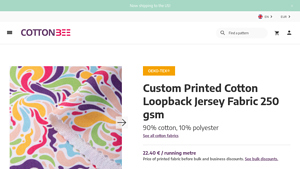 Ctnbee - Custom Printed Cotton Loopback Jersey Fabric