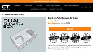 CT Sounds - Dual 18 Inch Ported Subwoofer Box Blueprint